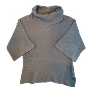 Putorti Knit Pullover S/M Gray Button Detail Made in Canada Textured Sweater